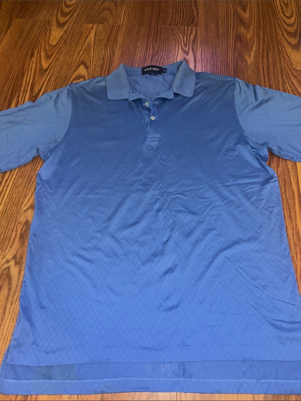 Vintage Ralph Lauren Polo Golf Blue Performance Mesh Short Sleeve Polo L